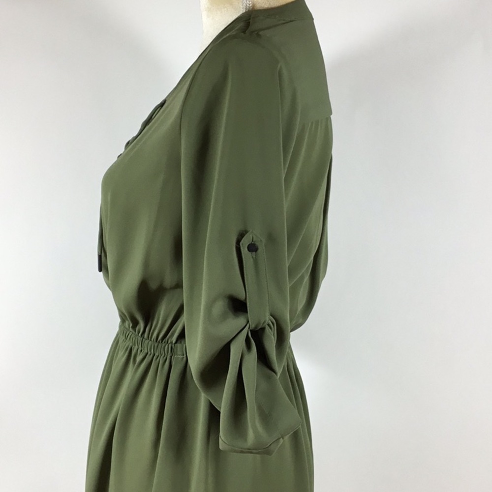OLIVE GREEN MINI DRESS - Picture 3 of 5